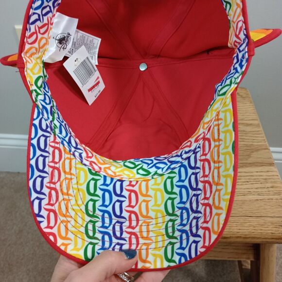 NWT Disneyland Red & Rainbow Mickey Mouse Ears Pride Hat Adult Size Adjustable - Picture 4 of 8